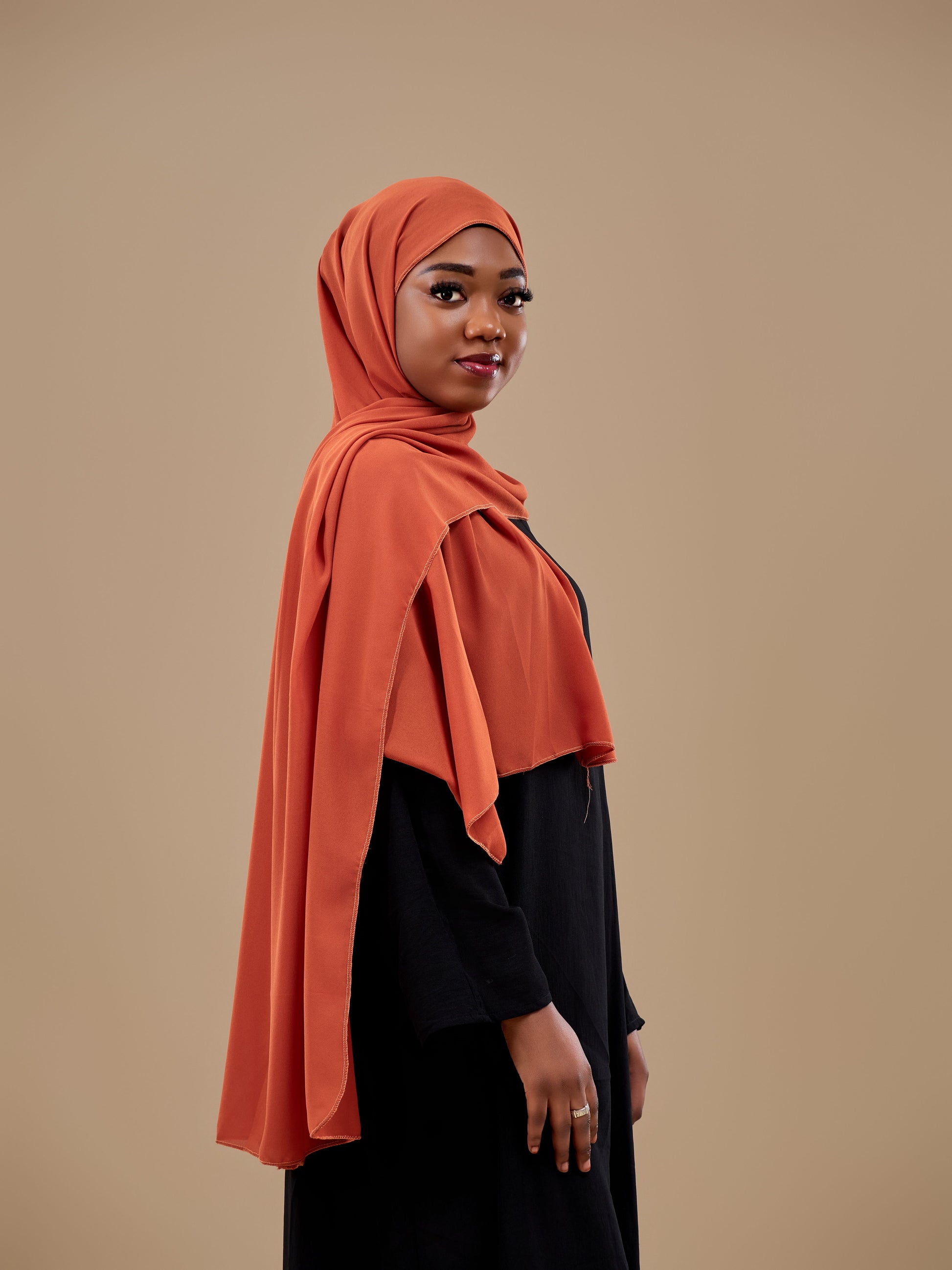 orange dress with hijab Orange Hijab Dress 1332T